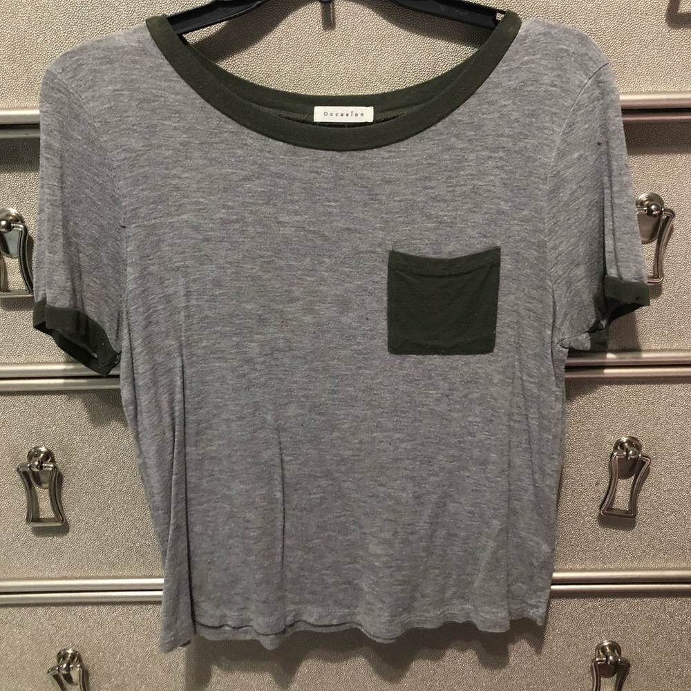 Gray and Green Shirt